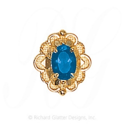 GS510 BT - 14 Karat Gold Blue Topaz Slide 